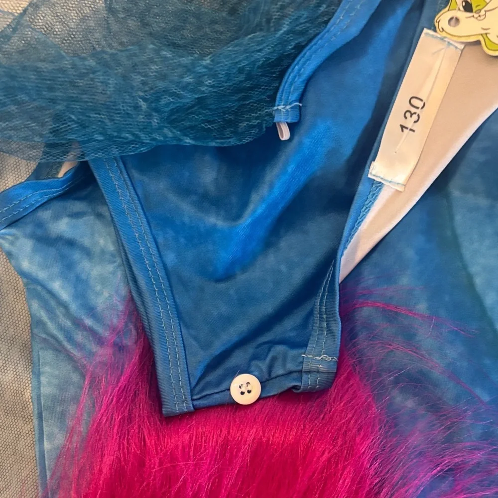 Blue Poppi Poppy Trolls Kids Costume with Headband